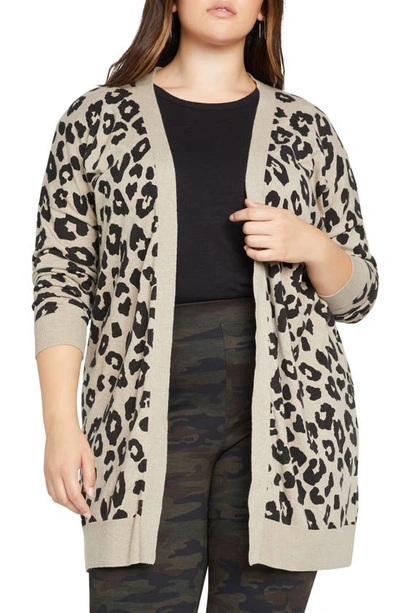 Shop Sanctuary Play Leopard Spot Open Cardigan In Dark Exploded Spots