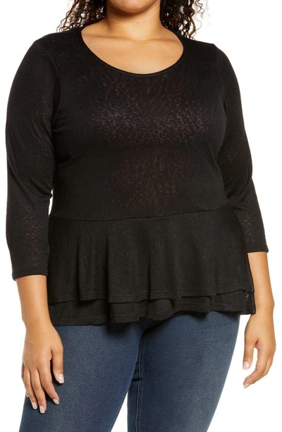 Shop Bobeau Fluere Double Layer Top In Black