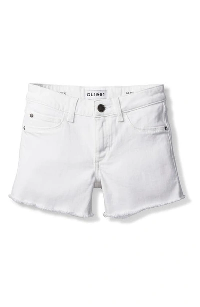 Shop Dl Lucy Cutoff White Denim Shorts In Snowcap