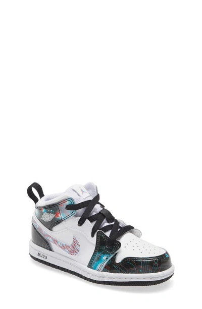 Shop Jordan Nike  Air  1 Mid Se Basketball Shoe In White/ Crimson/ Blue/ Black