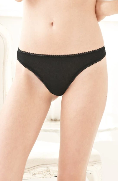 Shop On Gossamer Hip-g Mesh Thong In Black