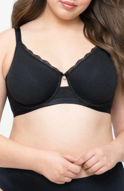 Shop Curvy Couture Luxe Underwire Full Figure T-shirt Bra In Black