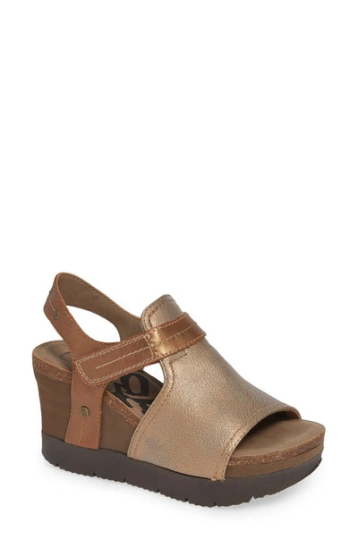 Shop Otbt Waypoint Wedge Sandal In New Gold