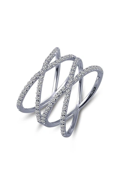 Shop Lafonn Double Crisscross Ring In Silver