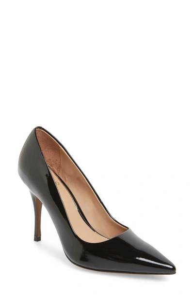 Shop Linea Paolo Payton Pointy Toe Pump In Black Patent Leather