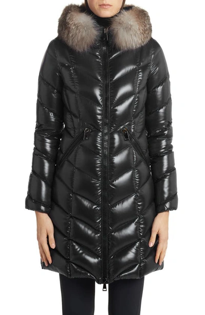 Shop Moncler Fulmarus Quilted Down Puffer Coat With Removable Genuine Fox Fur Trim In Black