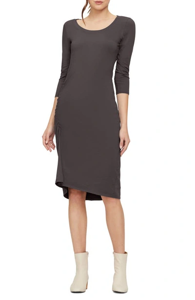 Shop Michael Stars Tina Ruched Stretch Cotton Body-con Dress In Oxide