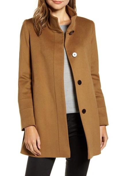 Shop Fleurette Stand Collar Wool Car Coat In Vicuna