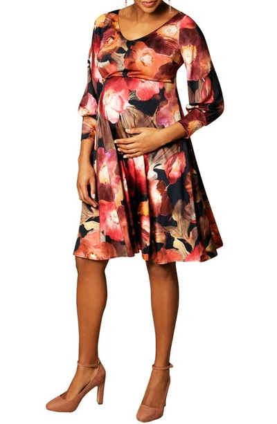 Shop Tiffany Rose Pixie A-line Maternity Dress In Dark Blooms