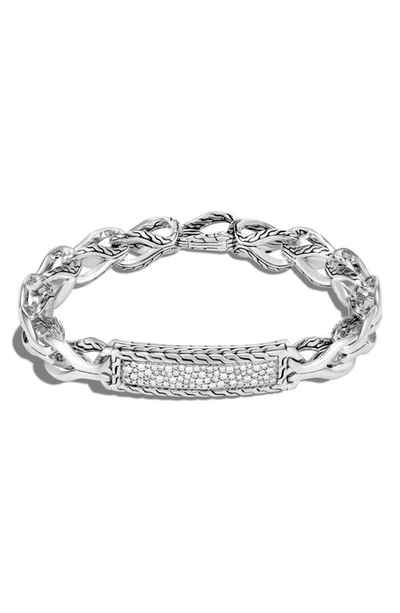 Shop John Hardy Asli Diamond Id Bracelet In Silver/ Diamond