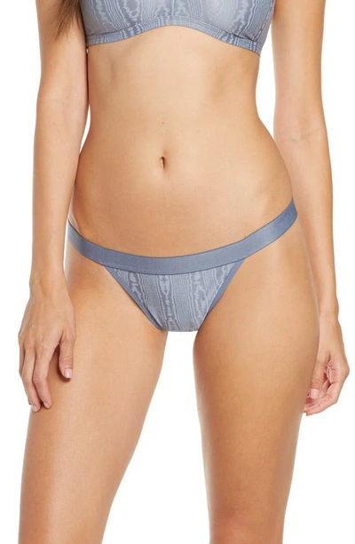Negative Underwear Moire Thong In Slate Moire Print