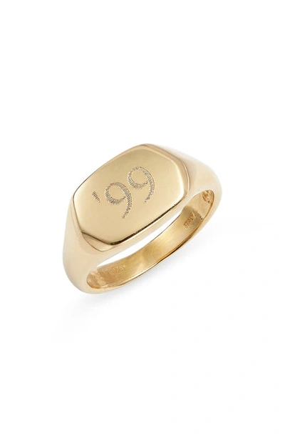 Shop Argento Vivo Sterling Silver Argento Vivo Personalized Signet Ring In Gold