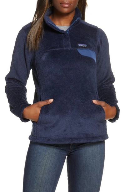 Shop Patagonia Re-tool Snap-t(r) Fleece Pullover In New Navy-dk New Navy X-dye