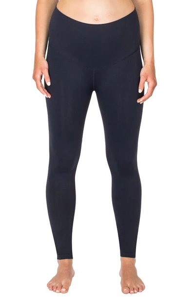 Shop Modern Eternity Seamless Yoga Maternity Leggings In Navy