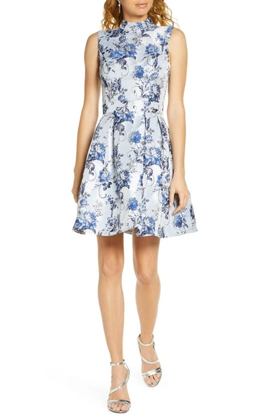 Shop Chi Chi London Elowen Fit & Flare Cocktail Dress In Blue