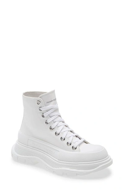 Shop Alexander Mcqueen Tread Slick High Top Sneaker In White