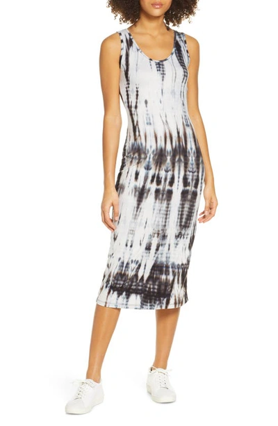 Shop Fraiche By J Sleeveless Tie Dye Midi Dress In Black