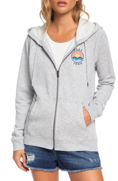 Shop Roxy Wait For Waves Hoodie In Heritage Heather