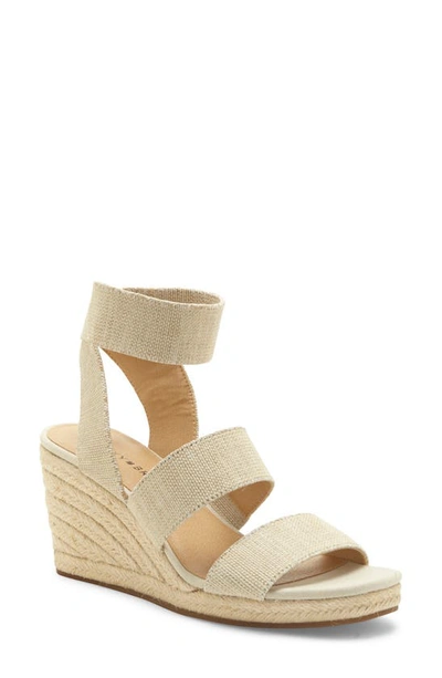 Shop Lucky Brand Mindara Wedge Sandal In Natural Fabric