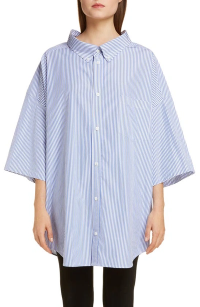 balenciaga poplin pinstripe shirt