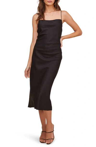 Shop Astr Bonita Midi Slipdress In Black