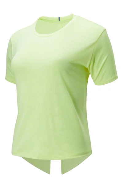 Shop New Balance Speed Jacquard Shirt In Lemon Slush