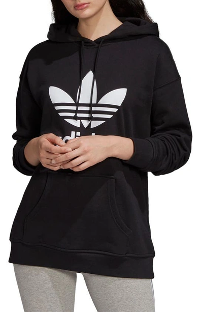 Shop Adidas Originals Trefoil Hoodie In Black/ White