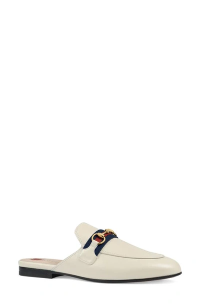 Shop Gucci Princetown Mule In Mystic White/ Blue/ Red