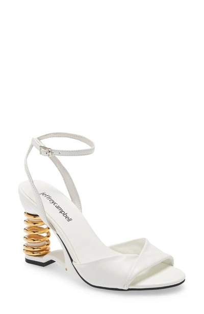 Shop Jeffrey Campbell Sprung Spring Heel Sandal In White Gold