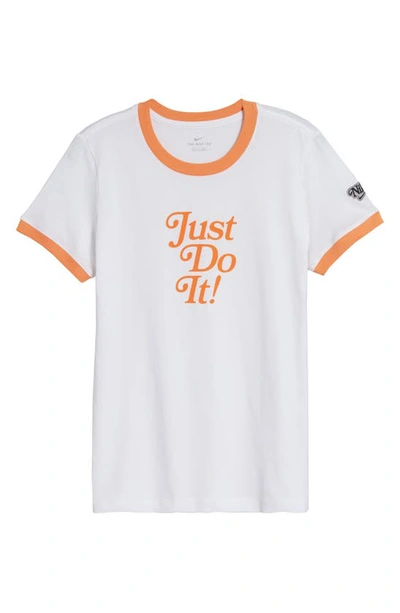 Shop Nike Sportswear Retro Ringer Graphic Tee In White/tracre