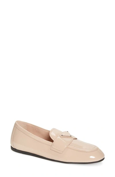 Shop Prada Logo Loafer In Cipria