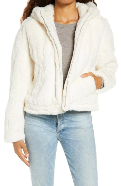 Shop Ugg Mandy Faux Fur Hooded Jacket In Cream