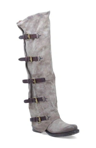 Shop A.s.98 Shaylynn Over The Knee Boot In Smoke Leather