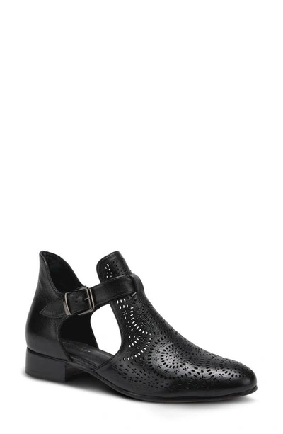 Shop Spring Step Eugenie Cutout Loafer In Black Leather