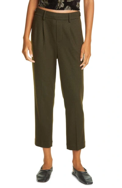 Shop Vince Cozy Crop Straight Leg Pants In Olive