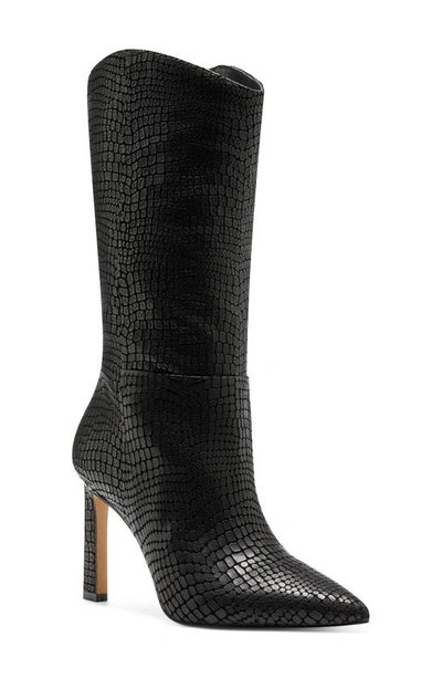 Shop Vince Camuto Senimda Pointed Toe Boot In Black Leather