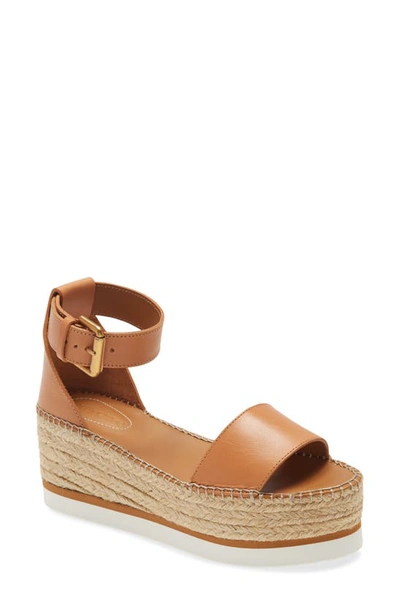 Shop See By Chloé Glyn Wedge Espadrille Sandal In Cuoio
