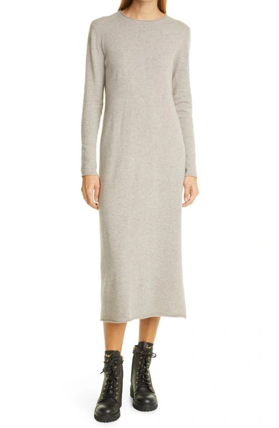 Shop Allude Wool & Cashmere Long Sleeve Sweater Dress In Pepper