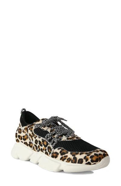 Shop Band Of Gypsies Platform Sneaker In Cow Hair Leopard Print