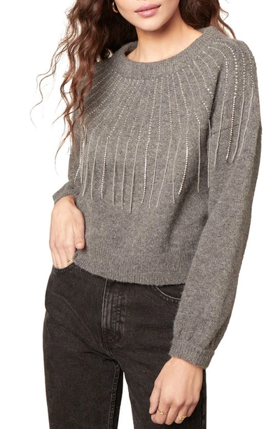 Shop Bb Dakota If You Fancy Embellished Sweater In Heather Grey