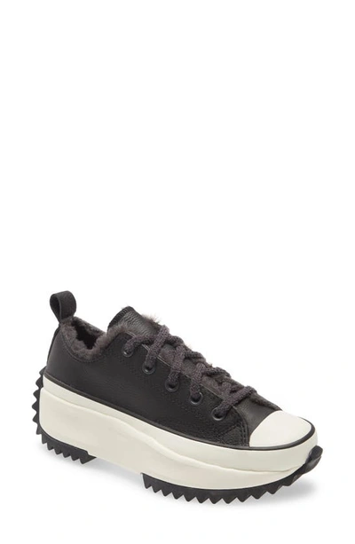 Shop Converse All Star Run Star Hike Water Repellent Faux Fur Sneaker In Black/ Almost Black/ Egret