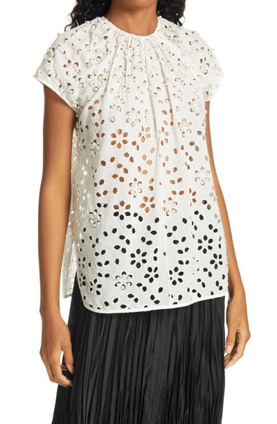 Shop Rachel Comey Sutter Beaded Floral Cotton Top In White