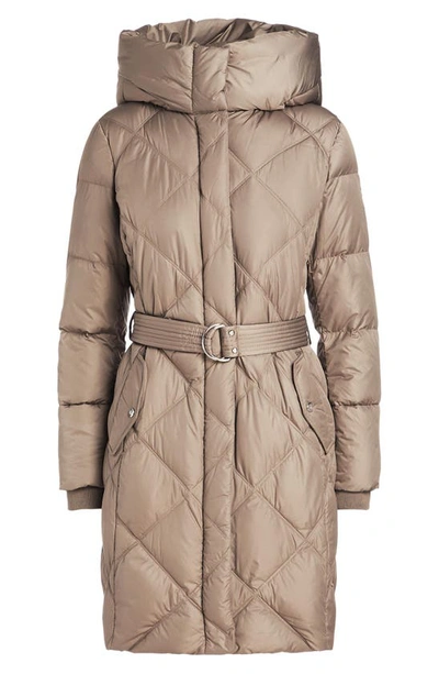 Ralph Lauren Diamond Quilted Down Puffer Coat In Taupe