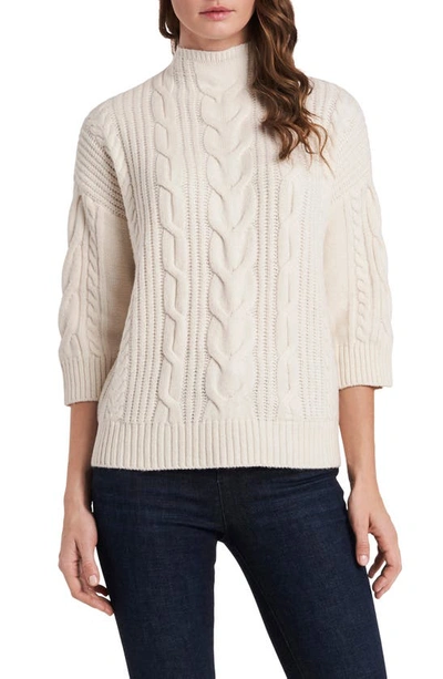 Shop Vince Camuto Cable Stitch Sweater In Antique White