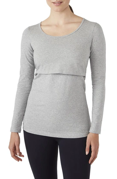 Shop Modern Eternity Maternity/nursing Tee In Steel Grey Melange