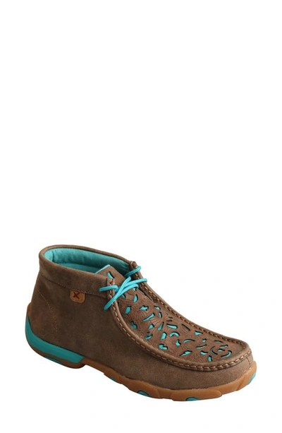Shop Twisted X Chukka Driving Shoe In Bomber & Turquoise Leather