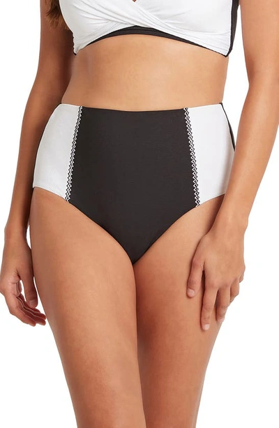 Shop Sea Level High Waist Swim Bottoms In Black