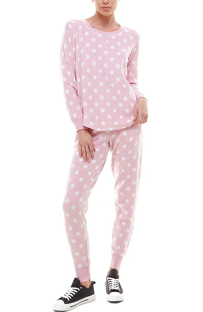 Shop Emerson Road Star Print Jogger Pajamas In Pink Dots