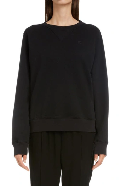 Shop Maison Margiela Logo Embroidered Sweatshirt In Black