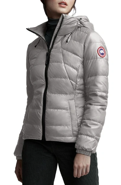 Shop Canada Goose Abbott Packable Hooded 750 Fill Power Down Jacket In Light Grey